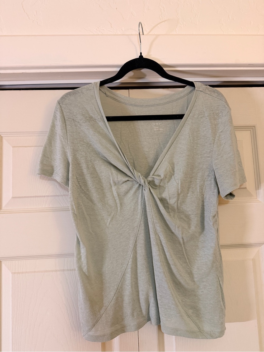 Light Sage Twist-Front Women's Tee